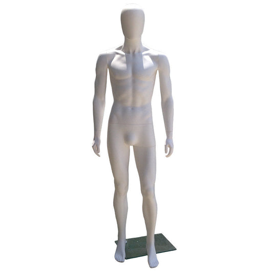 9084 - MALE EGGHEAD MANNEQUIN PLASTIC WHITE GLOSSY