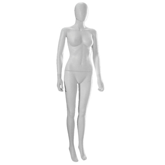 9083 - PLASTIC FEMALE EGGHEAD MANNEQUIN WHITE MATTE