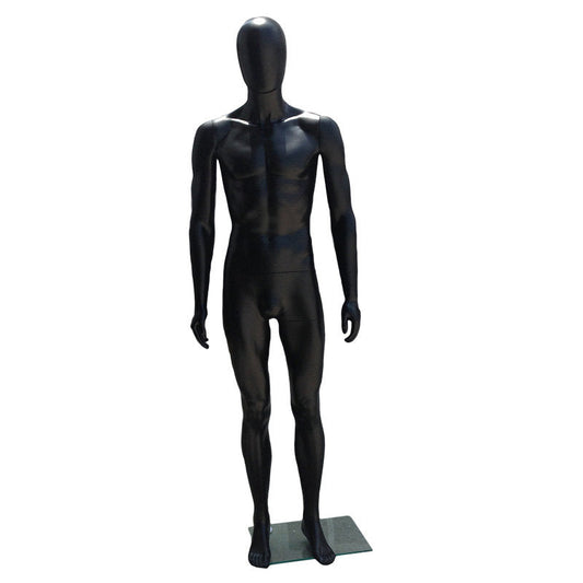 9124 - MATTE BLACK PLASTIC MALE MANNEQUIN