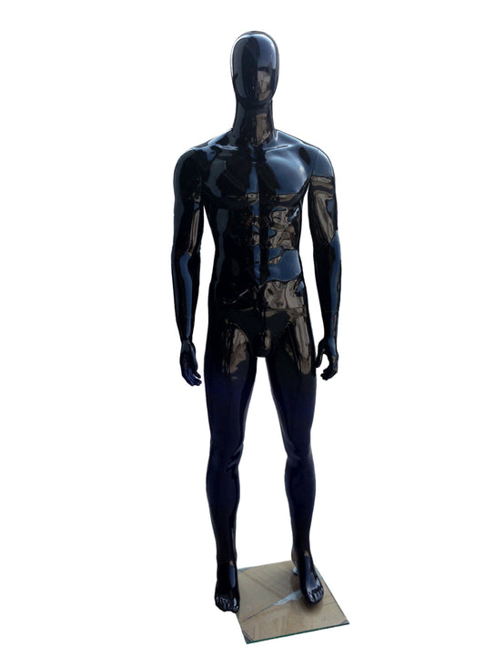 7609128 - GLOSSY BLACK MALE MANNEQUIN FIBERGLASS
