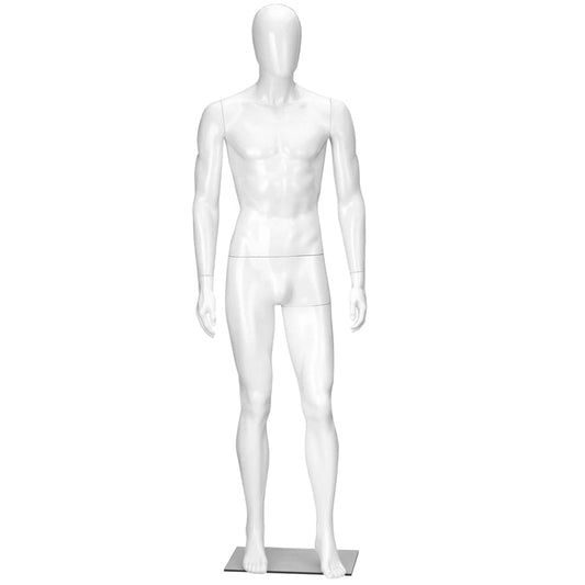 9138 - MALE EGGHEAD MANNEQUIN PLASTIC WHITE GLOSSY