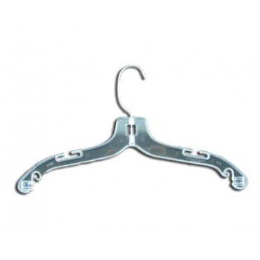 7800050 - CLEAR PLASTIC DRESS HANGER 14" PACK 100