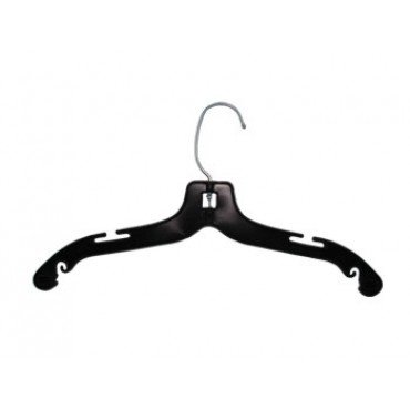 0065 - BLACK PLASTIC TOP HANGER 14" PACK 100