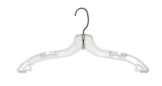 7800125 - CLEAR PLASTIC DRESS EXTRA HEAVYWEIGHT HANGER 17"  PACK 100