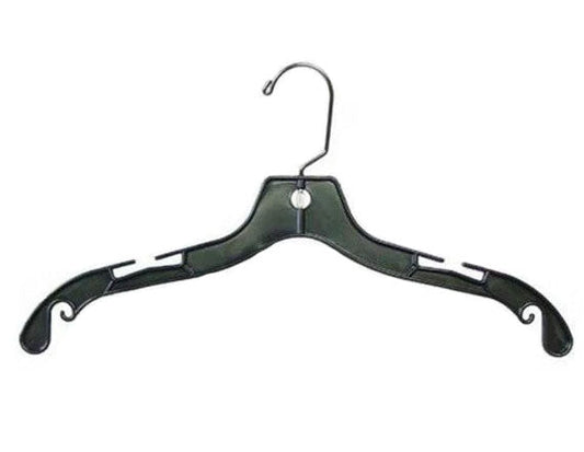 0174 - BLACK PLASTIC DRESS HEAVYWEIGHT HANGER 17"  PACK 100