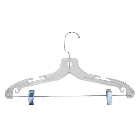 7820010 - CLEAR PLASTIC SUIT HANGER 12" PACK 100