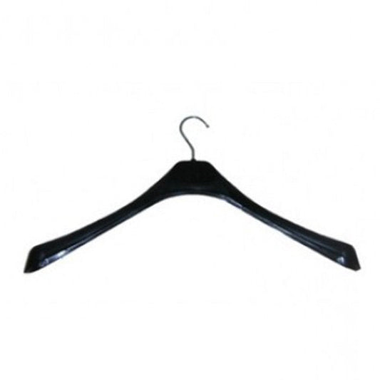 0351 - BLACK PLASTIC 17" COAT HANGER  PACK 50