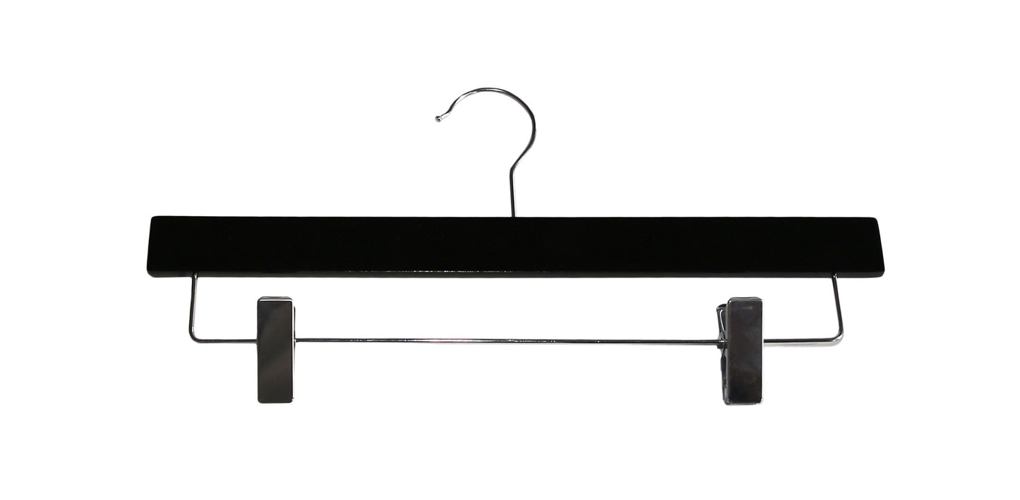 6611 - 14" BLACK SLIM BOTTOM WOOD HANGER - 100 PER PACK