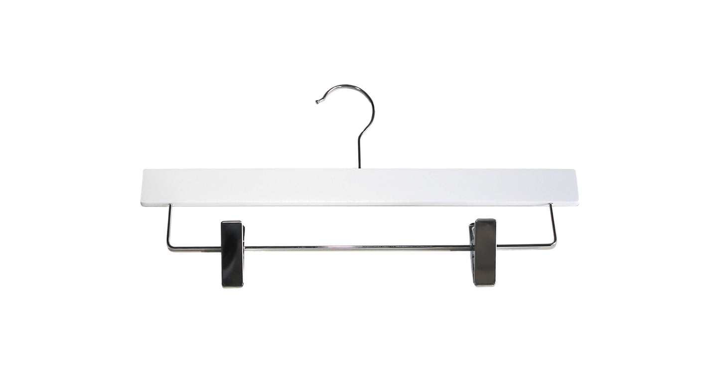 6613 - 14" WHITE SLIM BOTTOM WOOD HANGER - 100 PER PACK