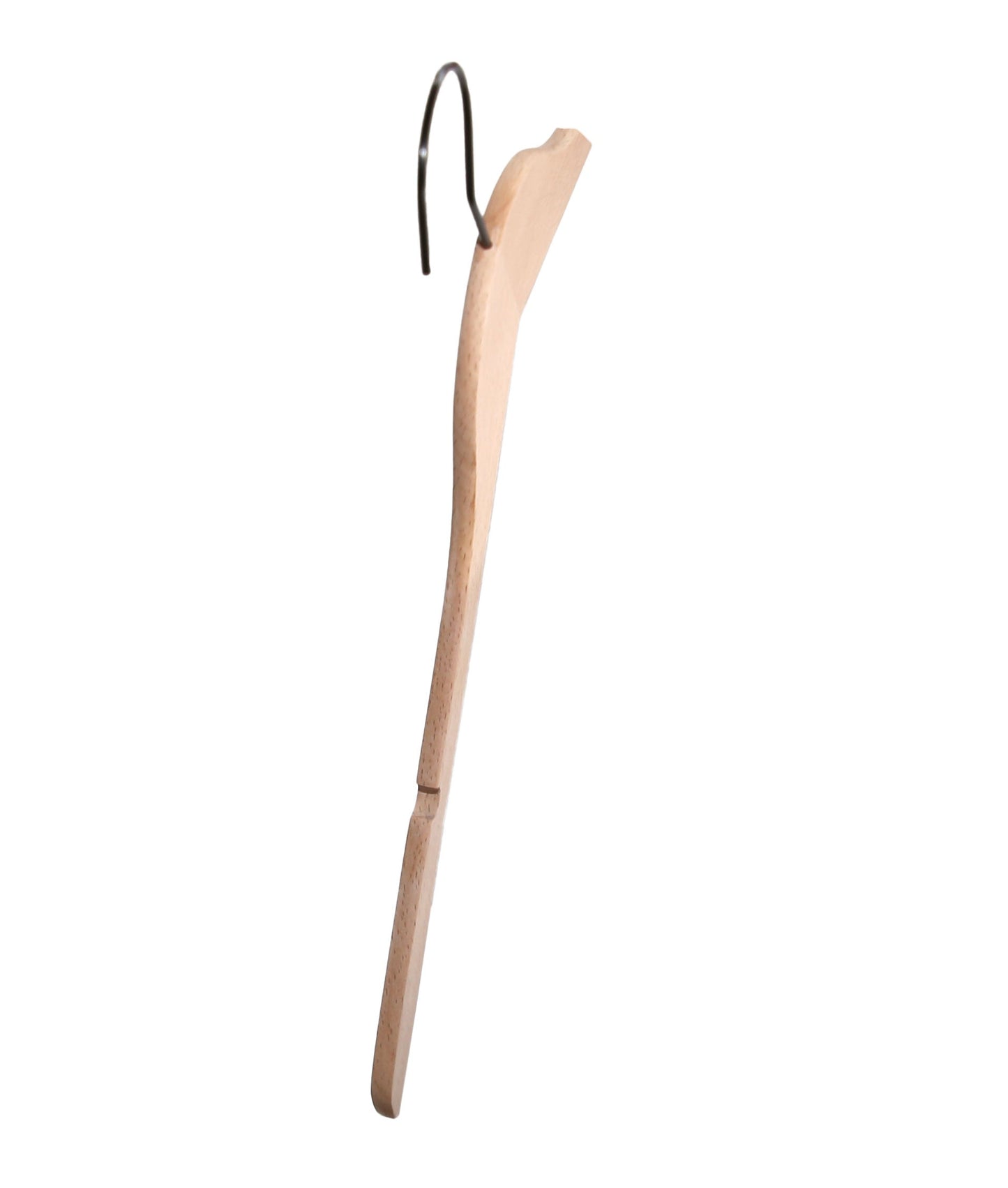 6614 - 17" MAPLE SLIM TOP WOOD HANGER WITH BLACK HOOK - 100 PER PACK