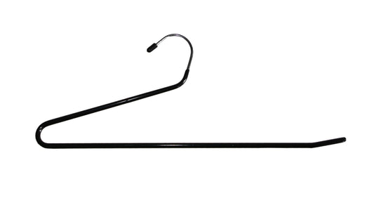 0076 - 14" BLACK PANT HANGER WITH NON-SLIP BLACK RUBBER PACK 100