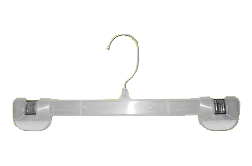 7810162 - CLEAR PLASTIC SKIRT & PANT HANGER WITH PINCH GRIPS 12" PACK 200