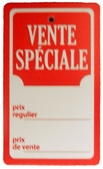 7910032 - TAG "VENTE SPÉCIALE-PRIX REGULIER-PRIX DE VENTE"