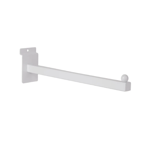 32073- STRAIGHT ARM  SLATWALL BRACKET WHITE 12"