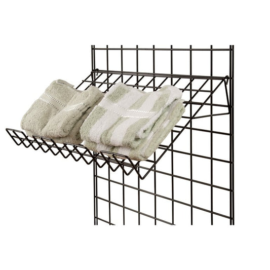 7535190 - SLANTED GRID SHELF WITH FRONT LIP BLACK 15"X24"