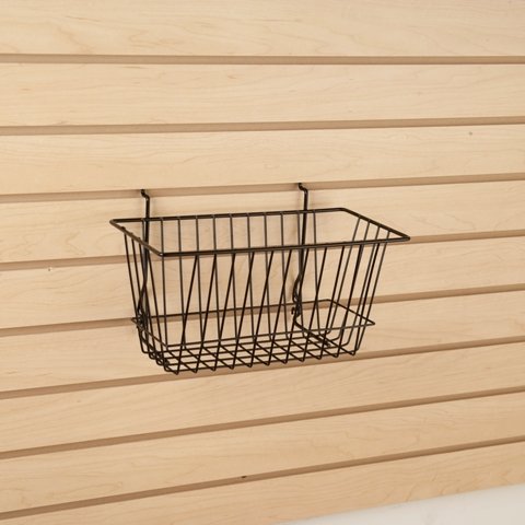7231395 - NARROW SLATWALL BASKET BLACK 12"X6"X6"