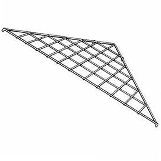 7535186 - CHROME TRIANGULAR GRID SHELF 24"x24"x34-1-2"