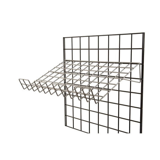 7535192 - SLANTED GRID SHELF WITH FRONT LIP CHROME 15"X24"