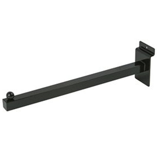 2082 - STRAIGHT ARM  SLATWALL BRACKET BLACK 12"